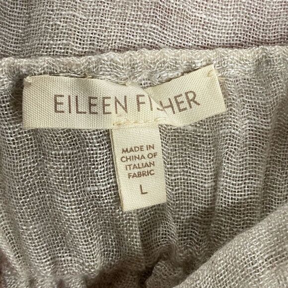 EILEEN FISHER Linen Gauze Tank Cream Grey Women’s Size Large - Picture 4 of 5